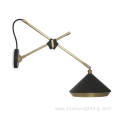 Staggered lamp arm adjustable bronze color wall lamp